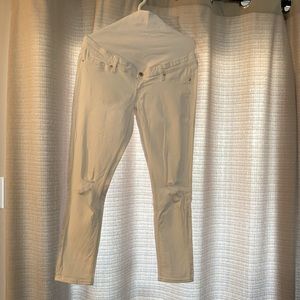 H&M maternity skinny full panel white jeans